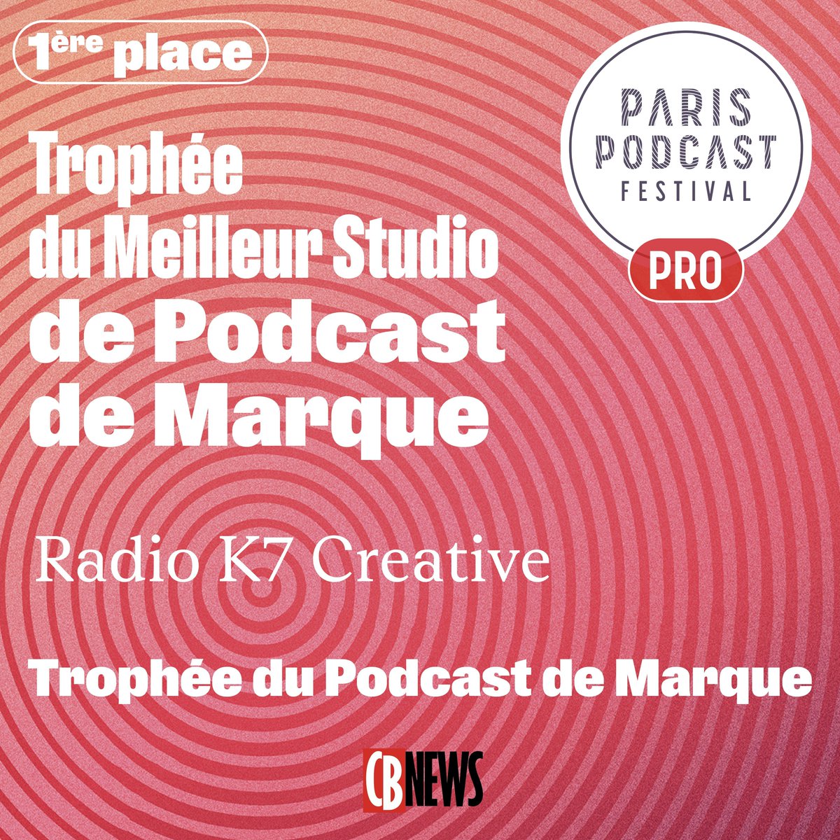 🎧 🏆 Radio K7 Creative remporte le Trophée du meilleur studio de Podcast de Marque. #PPFpro23