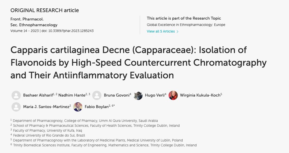 Congratulations to Bashaer on the second publication related to her PhD thesis. Congratulations also to the team of brilliant scientists involved in this outstanding publication (special issue on Global Excellence in Ethnopharmacology: Europe) from Frontiers in Pharmacology!