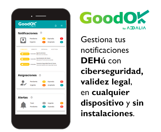 AddaliaTech's tweet photo. 💡💡💡 GoodOK Notifica, tecnología específica para vigilar, recoger y ordenar todas las #notificaciones que envíen a todos tus clientes los organismos públicos estatales, autonómicos y locales adheridos a la Dirección Electrónica Habilitada Única (#DEHú).

https://t.co/blBICJDzYl https://t.co/VBKkft5xGi