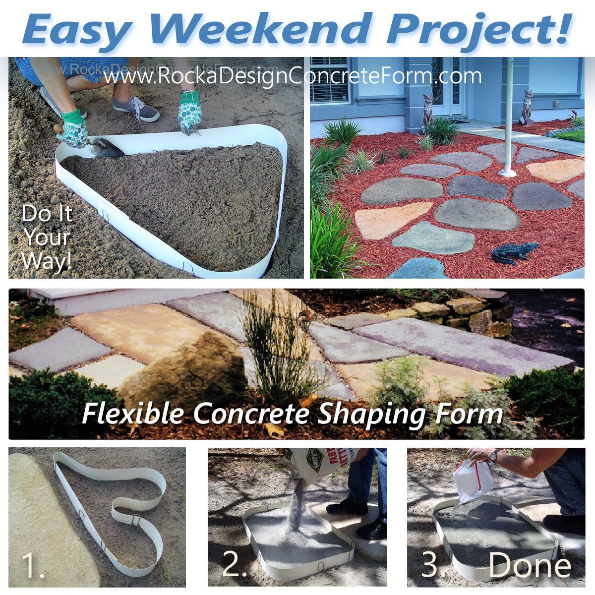 DIYstonemaker's tweet image. DIY and Create Garden Paths, Walkways, and Patios using Rocka Designs Flexible and Reusable Concrete Shaping, Stepping Stone Maker.
Easy as 1-2-3.
You Can Do It, We Promise!
Visit ROCKA DESIGN Today!

buff.ly/36dsv69