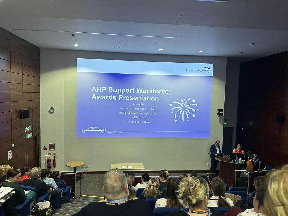 TordoffTara's tweet photo. What a wonderful and empowering morning for our #AHPSupportWorkforce at @NewcastleHosps. Giving them the recognition they truly deserve! Two of our team members were nominated for awards and we are very #proud. Thank you @EmilyGilberg and Gemma James for organising! #AHPweek https://t.co/sSrsJbUdmk