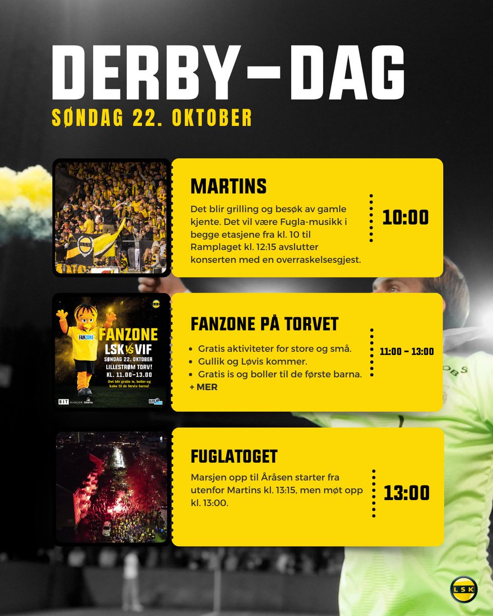 Programmet for søndagen 👇💥