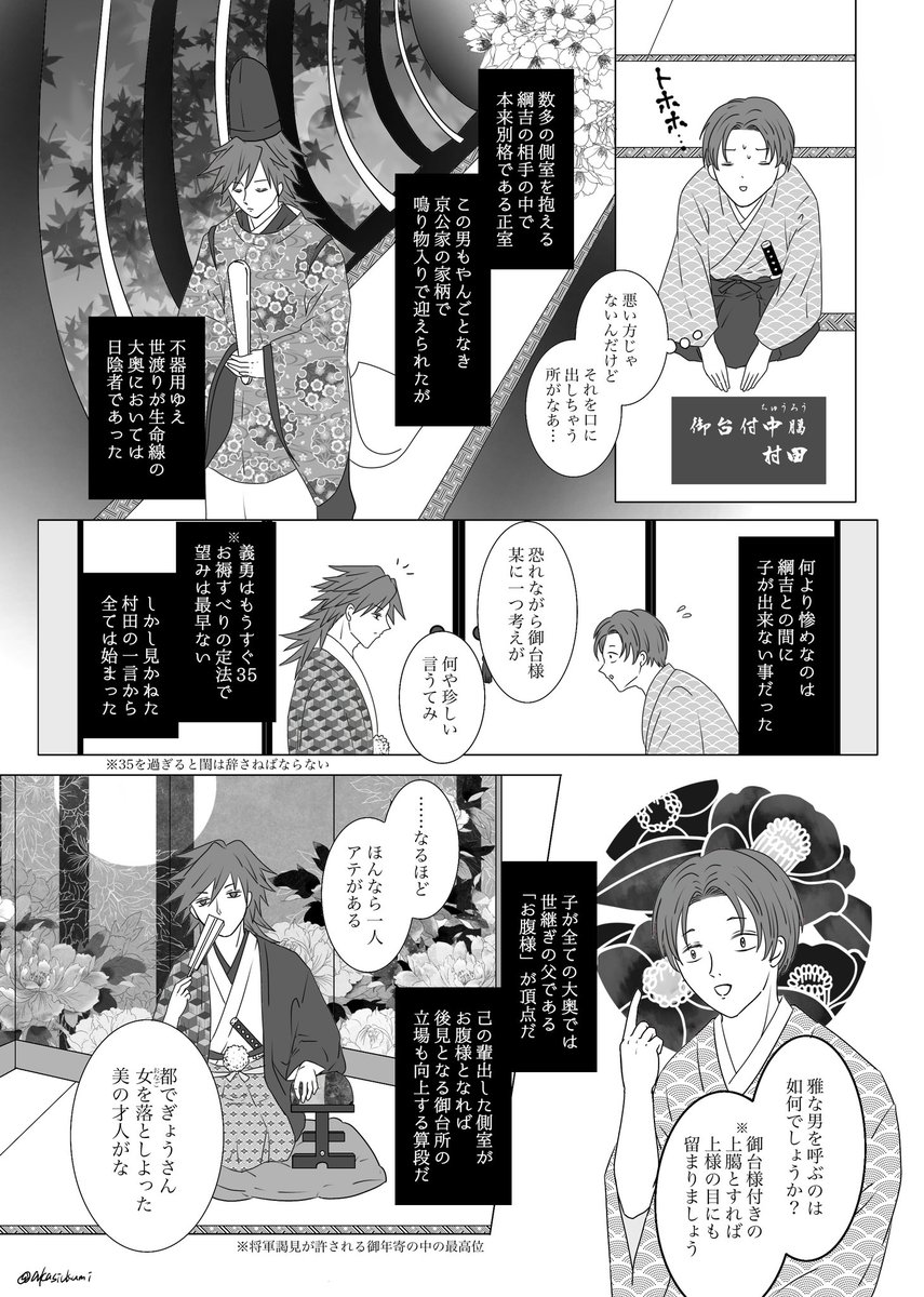 童しの逆転大奥「蝶ノ乱」
②「お飾りの夫君」

政治上の都合で、しのぶさんが複数の男性キャラと婚姻関係にあります。 