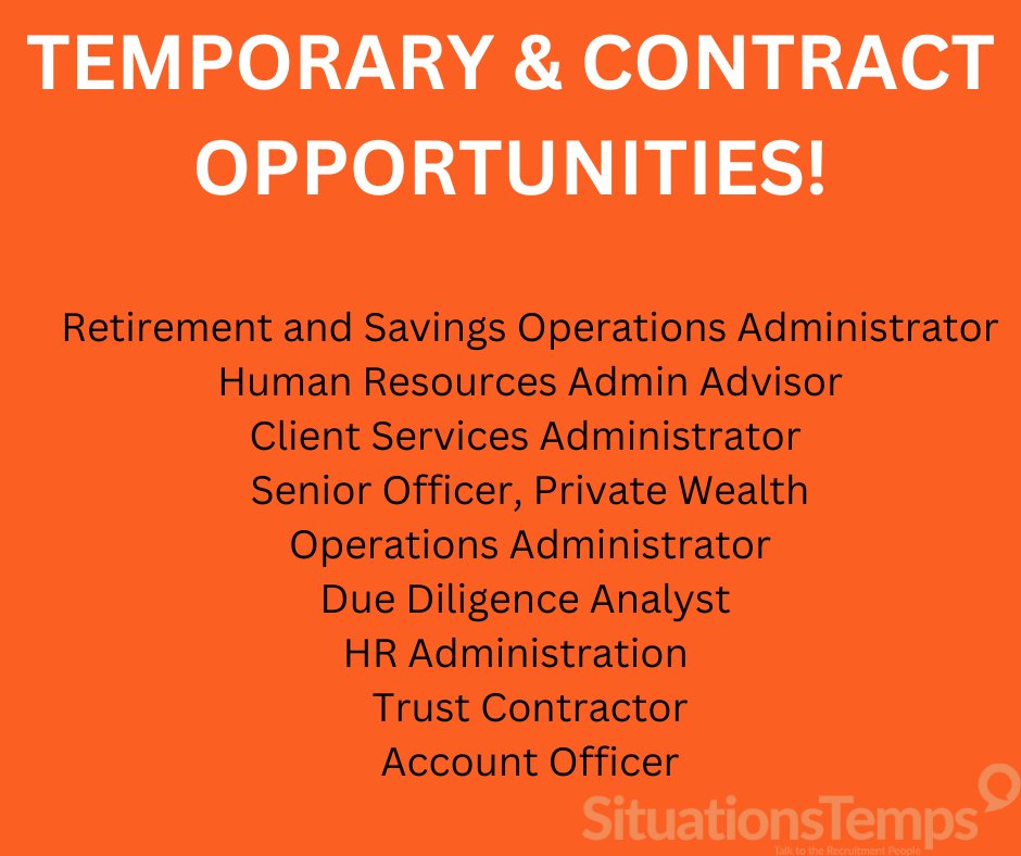 We have such a wide range of Temporary and Contract roles live on our website. Below are just a few, find more by following this link! bit.ly/35HrUfM
#temporaryrole #recruitment #careers