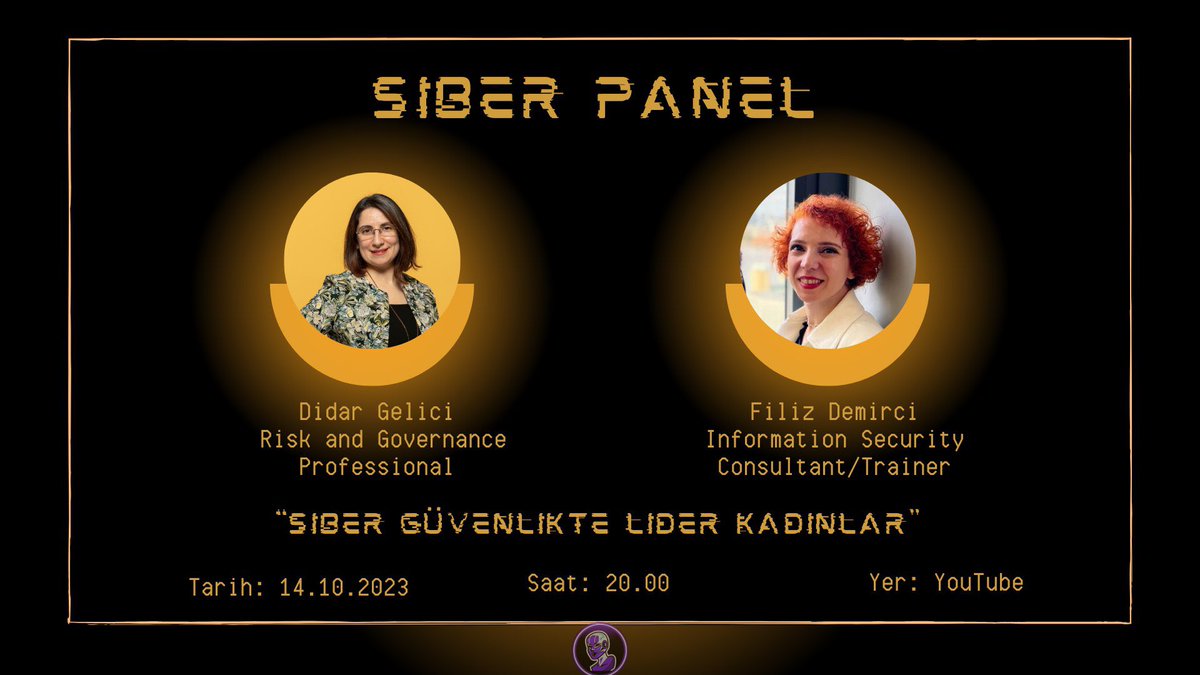 Biraz da “Siber Güvenliğin Lider Kadınları”ndan bahsedelim mi? 🔥

Ladies of London Hacking Topluluğundan(<a href="/LHS_LON/">LLHS</a>) Didar Gelici (<a href="/DGelici/">didar</a>) ve Filiz Demirci Siber Panel'in yeni bölümü "Siber Güvenliğin Lider Kadınları" ile 14 Ekim Cumartesi günü 20:00'da bizimle YouTube’da!