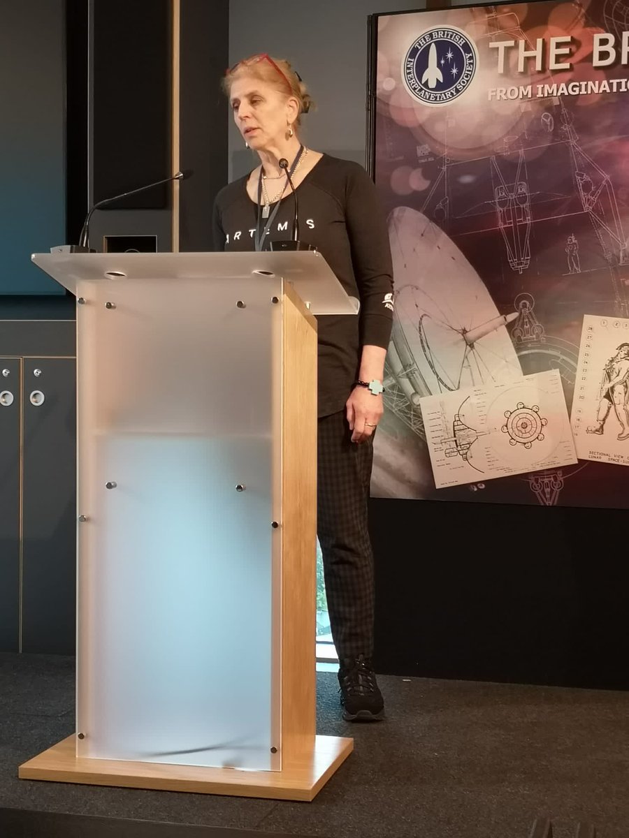 ris_astro's tweet photo. There have always been artists imagining and recording human advances and exploration. This has been missing in the Space Age. Helen Schell, space educator, introduces her “Human Spaceship” idea, melding science and art as we start #offworldliving #rispace @BIS_spaceflight https://t.co/RH93REgyMg