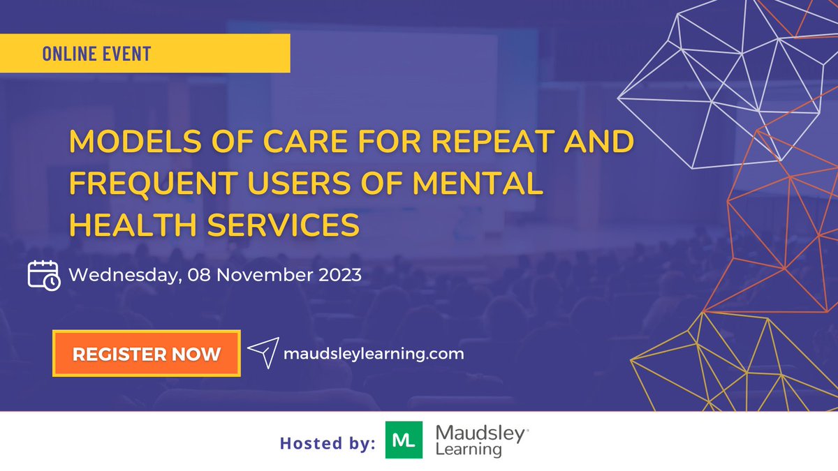maudsleylearn's tweet image. An event you don&apos;t want to miss! 

Models of Care for Repeat and Frequent Users of #mentalhealth Services Symposium

Chaired by Sir @normanlamb 

08 November 09:00-17:00 

Limited spaces available. 

Book here:
maudsleylearning.com/courses/models… 

#MaudsleyLearning