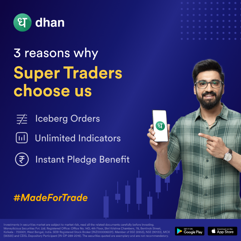 DhanHQ's tweet photo. Trade like a super trader on Dhan with incredible features which are #MadeForTrade 🔥