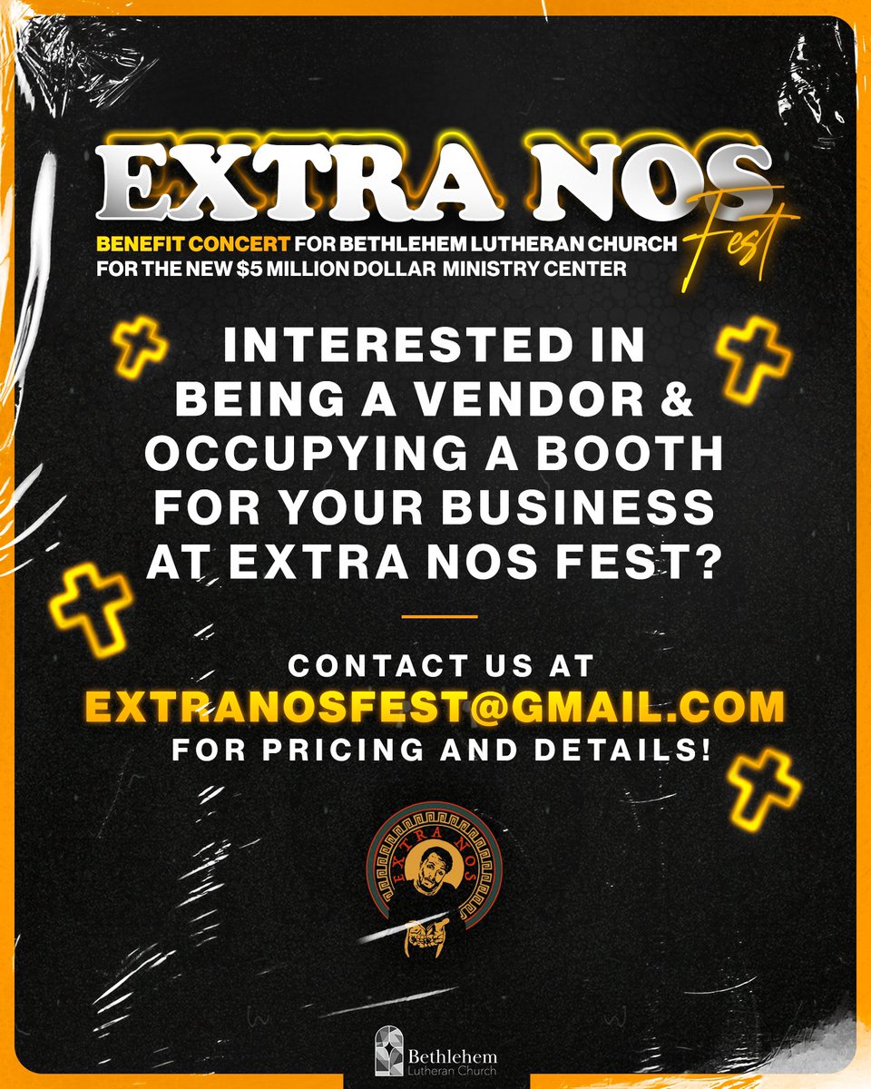 ExtraNosFest's tweet photo. Interested in being a vendor &amp; occupying a booth for your business at Extra Nos Fest? Contact us at ExtraNosFest@gmail.com for pricing and details!
—
Get tickets for Extra Nos Fest here: https://t.co/IINLlqYlmE https://t.co/lU39GVVacP