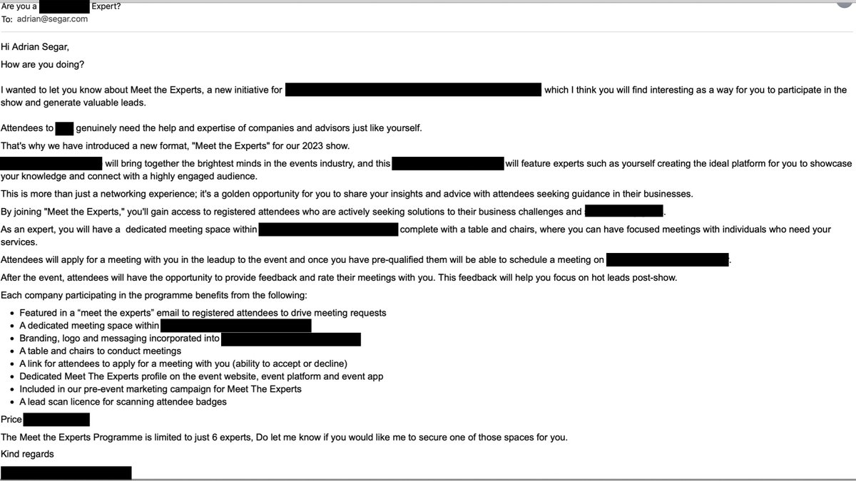 The audacious meeting industry offer of a lifetime: I get to pay for the privilege of sharing my expertise!
conferencesthatwork.com/index.php/even…
#meetings #marketing #failure #events #eventprofs
