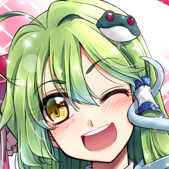そういや早苗さんの髪留めが変化していく原作と違ってずっと青ラインのやつにしてるめっぽうデカい理由はありまして・・・首から上にしたときに青要素が消えるからという記号的な存在なんですヽ( `Д')ノ 