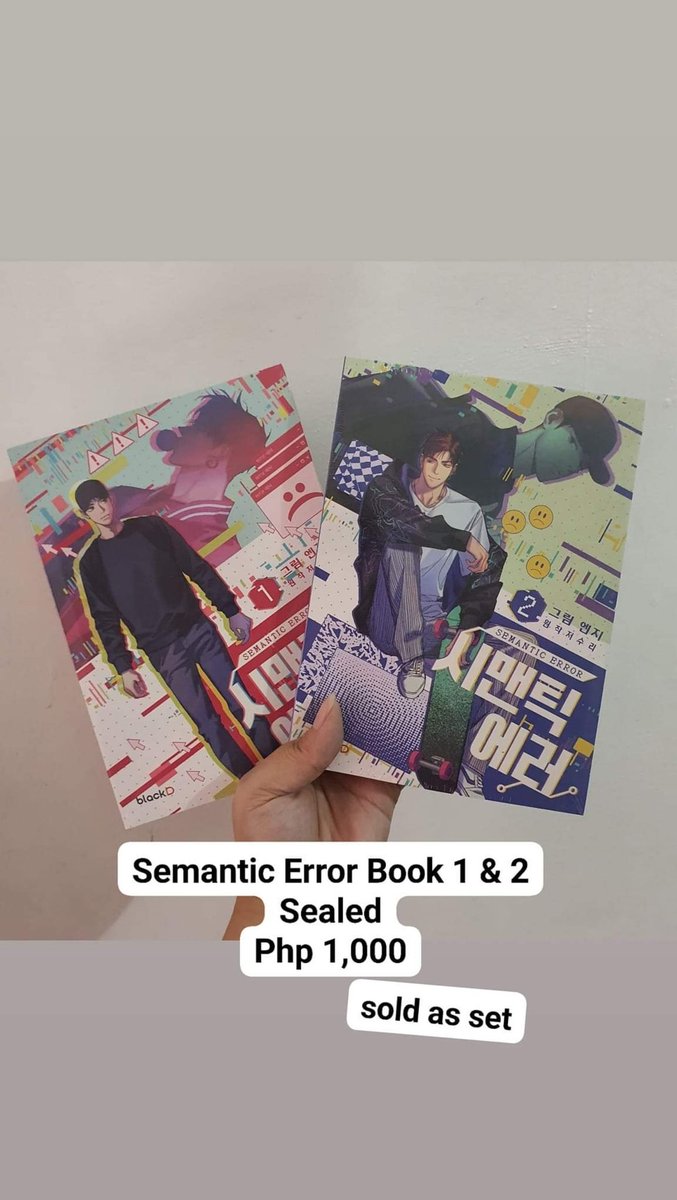 Royalseal1995's tweet photo. Semantic Error Book 1&amp;2 Sealed
Php 1000

MOP: bdo / bpi / gcash 
Mod: ggx / lbc / sdd https://t.co/NCuKb2ILK8