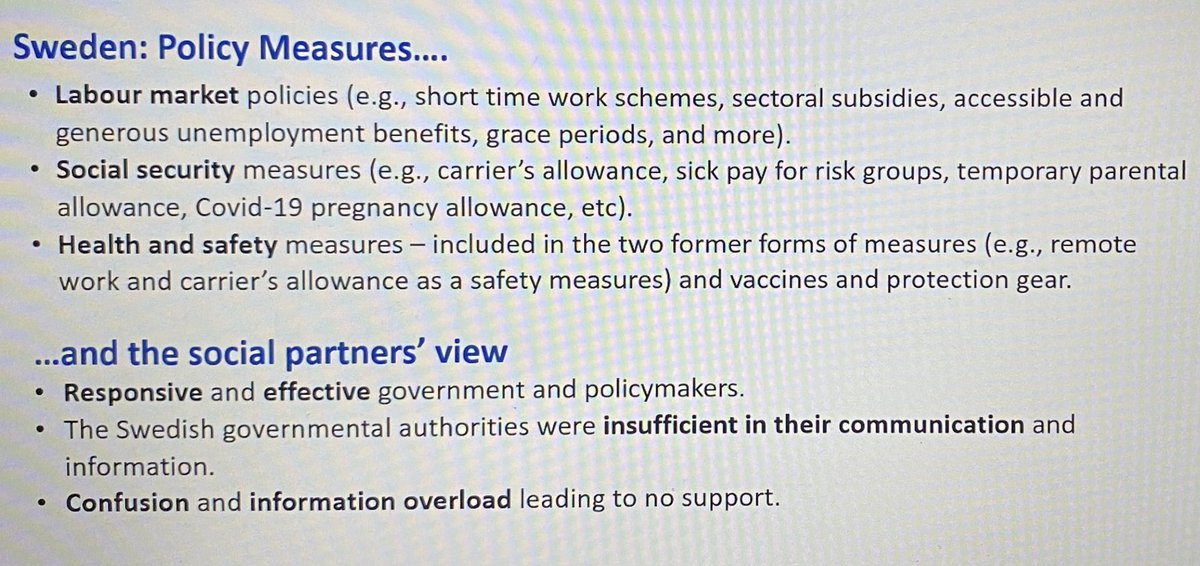 DEFEN_CE's tweet photo. Sweden's policy response and social partners' perspective:
🇸🇪 Policy Measures: Robust labor market policies, generous social security measures, and health and safety actions for pandemic protection.
🤝🗳 #PolicyResponse #SocialPartners #Sweden https://t.co/CXad3zexdg