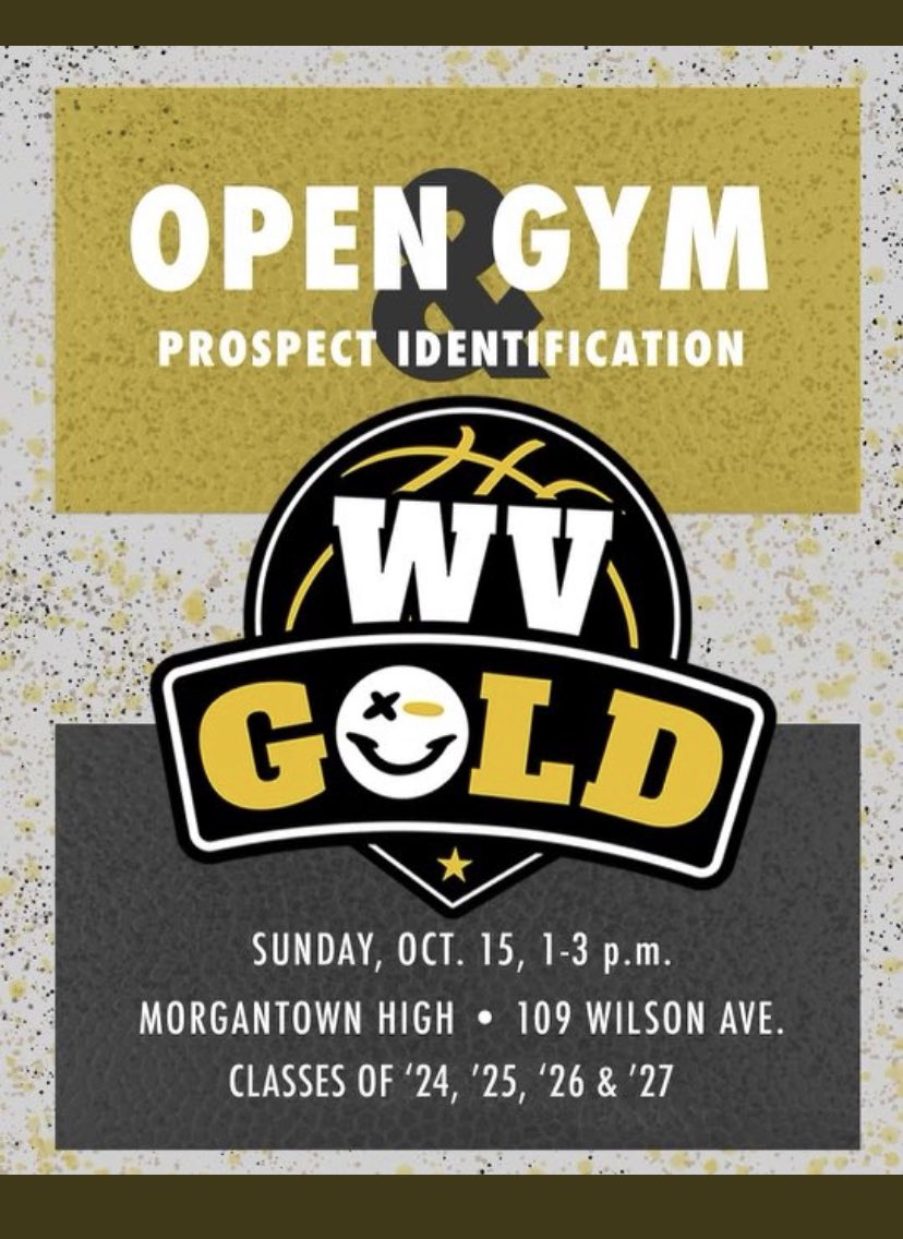 LeroyEllisonJr's tweet image. 🚨THIS SUNDAY! Looking for the DOGS!!! 

Prospect ID Open Gym Sunday, October 15th @ Morgantown High School‼️

109 Wilson Ave, Morgantown, WV! 

🚨COME READY TO COMPETE AT A HIGH LEVEL🚨

⏰ 1- 3pm

#WVGoldHoops #Pro16