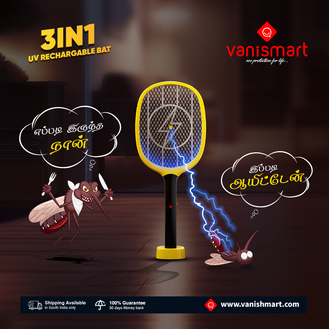 vanismartindia's tweet image. எவ்ளோ பெரிய கொசு இருந்தாலும் இந்த நிலைமை தான். Vanismart 3-in-1 Rechargeable Mosquito Bat உபயோகித்து கொசுக்களை துவம்சம் பன்னுங்க.

vanishmart.com

#Mosquitobat #MosquitoBatOnline #MosquitoRacket #MosquitoSwatter #MosquitoFreeHome #3in1 #Rechargeable #Vanismart