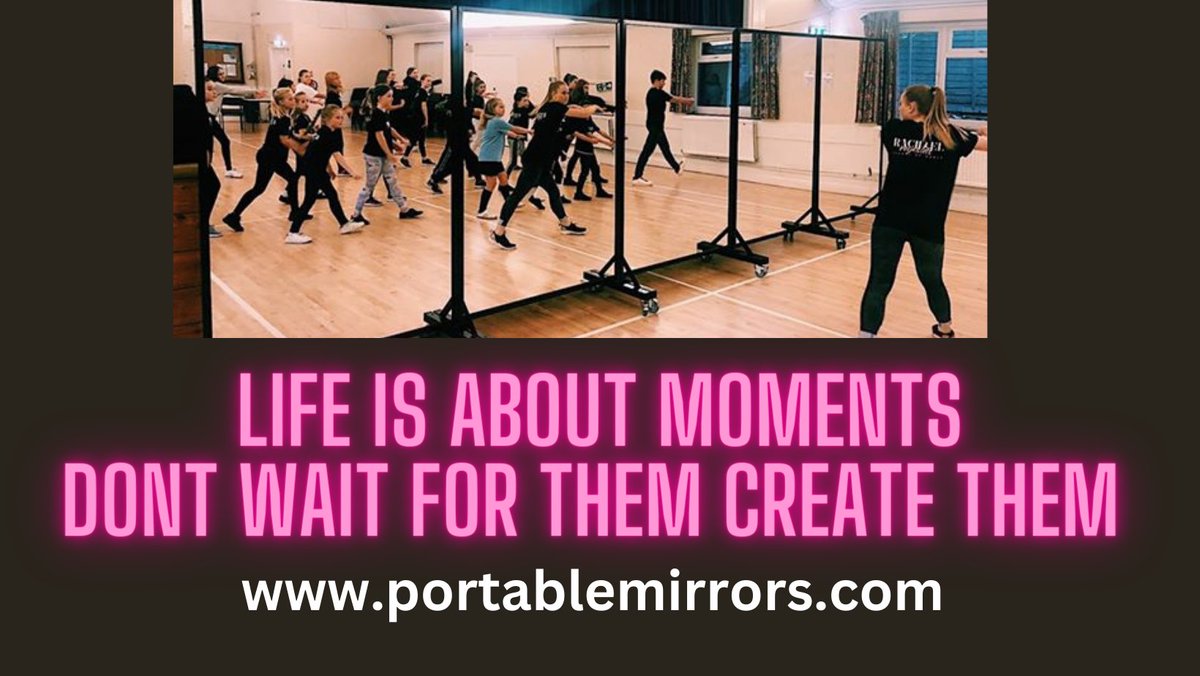 our portable mirrors on wheels are perfect for all kinds of performing arts an fitness activities - buy online at portablemirrors.com - and perfect your reflection info@mirrorsfortraining.co.uk