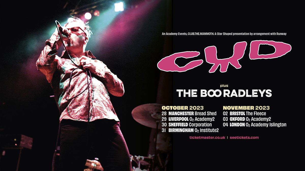 CUDband's tweet photo. Just 2 weeks until we kick off our co-headline tour with @theboo_radleys. We'll both be playing FULL SETS and alternating who headlines! 

Manchester - CUD
Liverpool - Boos
Sheffield - CUD
Birmingham - Boos
Bristol - CUD
Oxford - Boos
London - 🪙 Toss

🎟https://t.co/dTPaWzfqa4 https://t.co/FCrMwFbFfT