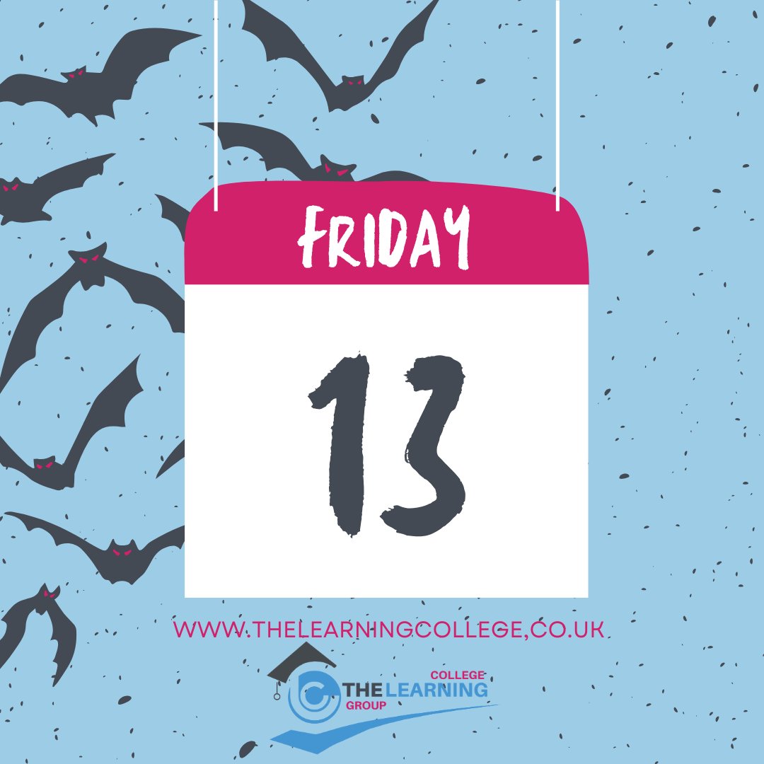 learningcollege's tweet photo. It’s Friday 13th! And for many that means it’s bad luck! But not here at The Learning College! We think it’s a sign of good luck. 
So why not jump on the good luck bandwagon by enrolling on one of our online qualifications and see where it takes you! 
🖥️https://t.co/xP9kGX9K39 https://t.co/Xl7qszBJ7E