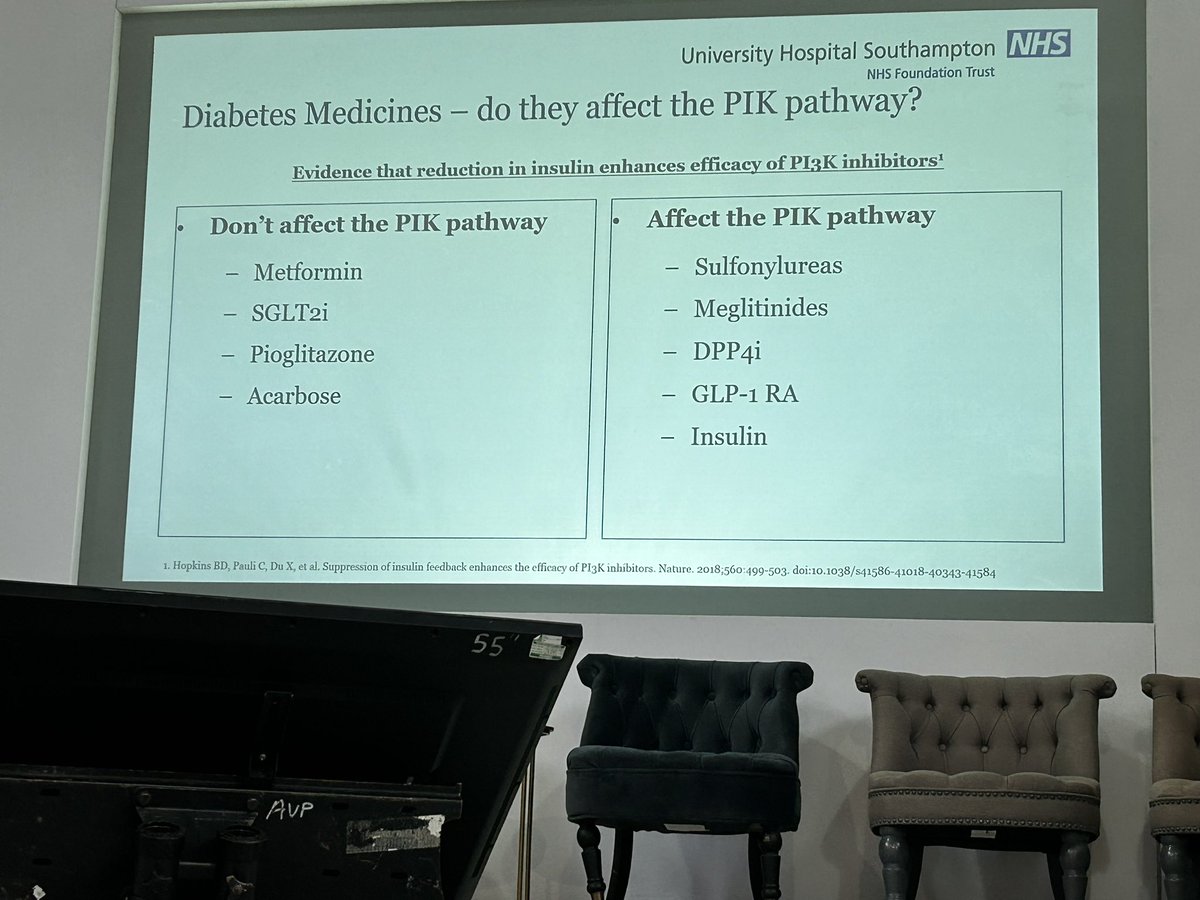 DSNforumUK's tweet photo. @Amandaepps123 @Tazzy_devil777 @VickiaDSN @sotonDSN @UKCPADiabetes Best combo- SLGT2i + Metformin 

Clinical trials starting in using these prophylactically in these Pts. 

40% patients on Apelisib needed multiple drugs.

Sick days rules imperative in this group 

#DSNF23 #apelisib #breastcancer #CNSvalue https://t.co/wtMBwP49Ng