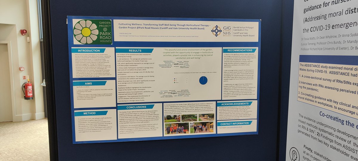 blaglow's tweet photo. 🌱 Excited to showcase the transformative impact of our Garden Project @ Park Road Houses at the Chief Nursing Officer for Wales' Conference on today 🌿 Our staff's dedication shines through, fostering well-being and unity. #CNOCymru #staffwellness https://t.co/IDYaFoAyuB