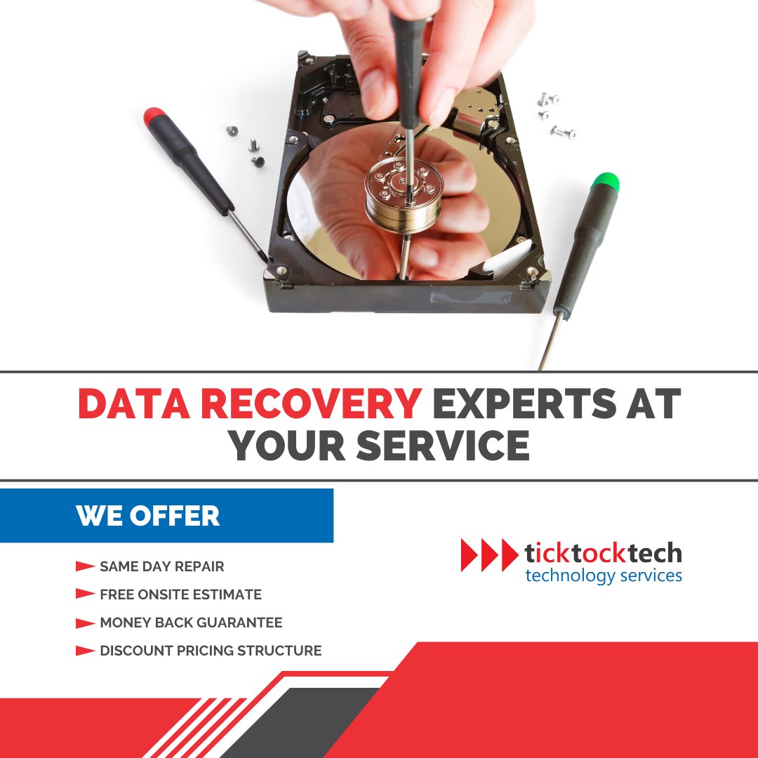 Data disasters don't stand a chance against our expertise! 🛡️🔥 Trust the pros at TickTockTech to recover your data and get you back on track. 💪

#Ticktocktech #dataretrieval #datarecovery #computer #harddriverecovery