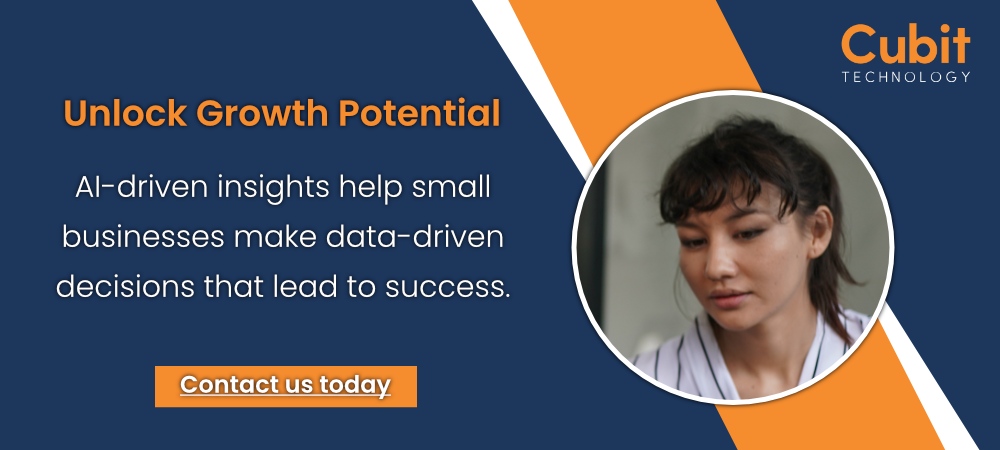 cubittech's tweet image. 📈 Unlock Growth Potential: AI-driven insights help small businesses make data-driven decisions that lead to success. #DataDrivenGrowth