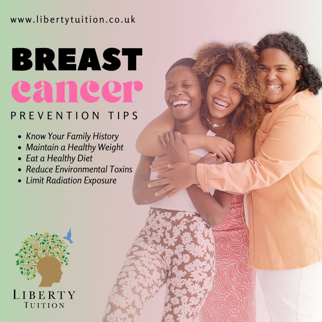 LibertyTuition's tweet image. Black women from Caribbean and African backgrounds are up to two times more likely (71%) to receive a diagnosis for some cancers than white British women in England.

Here are some essential breast cancer prevention tips to keep in mind. 

#BreastCancerPrevention #CareTips