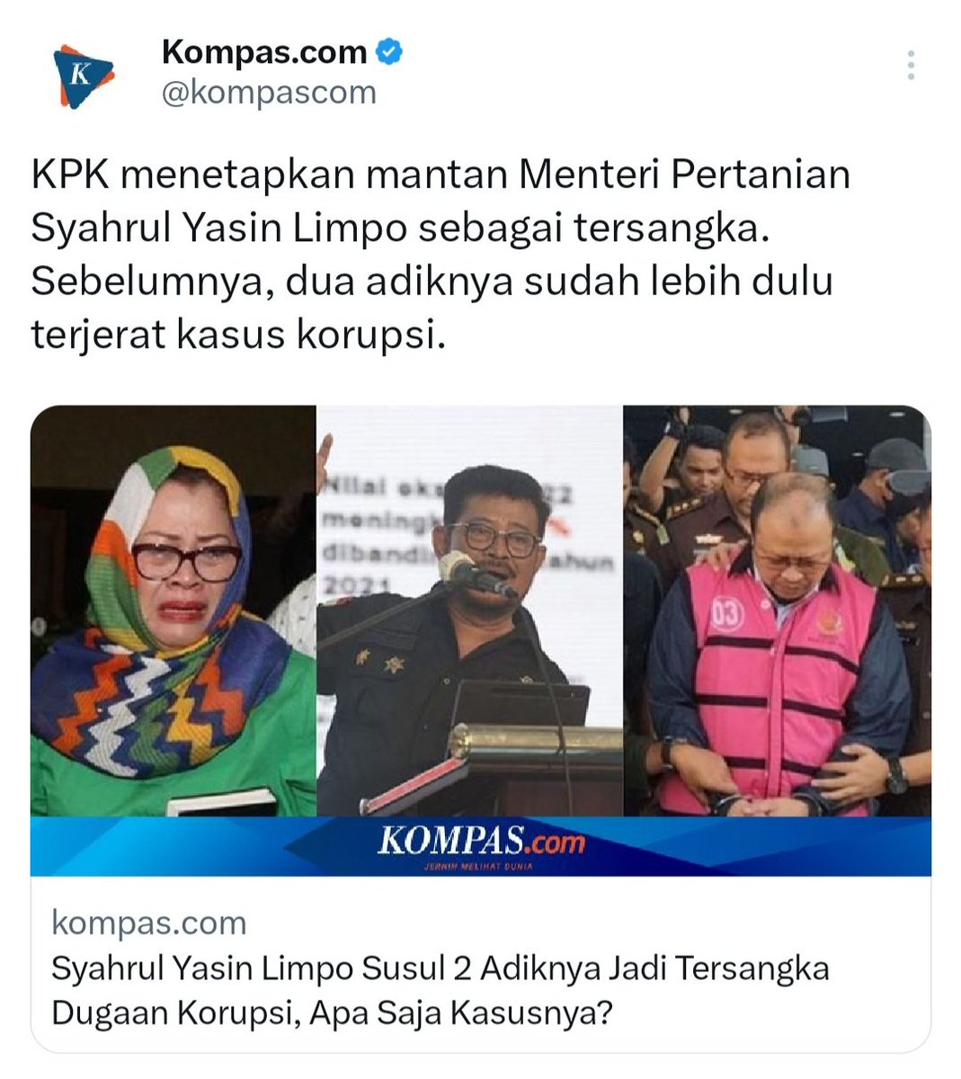 Syarman59's tweet photo. @Tan_Mar3M Bukan Dinasti Korupsi https://t.co/PqKWmaFQg4