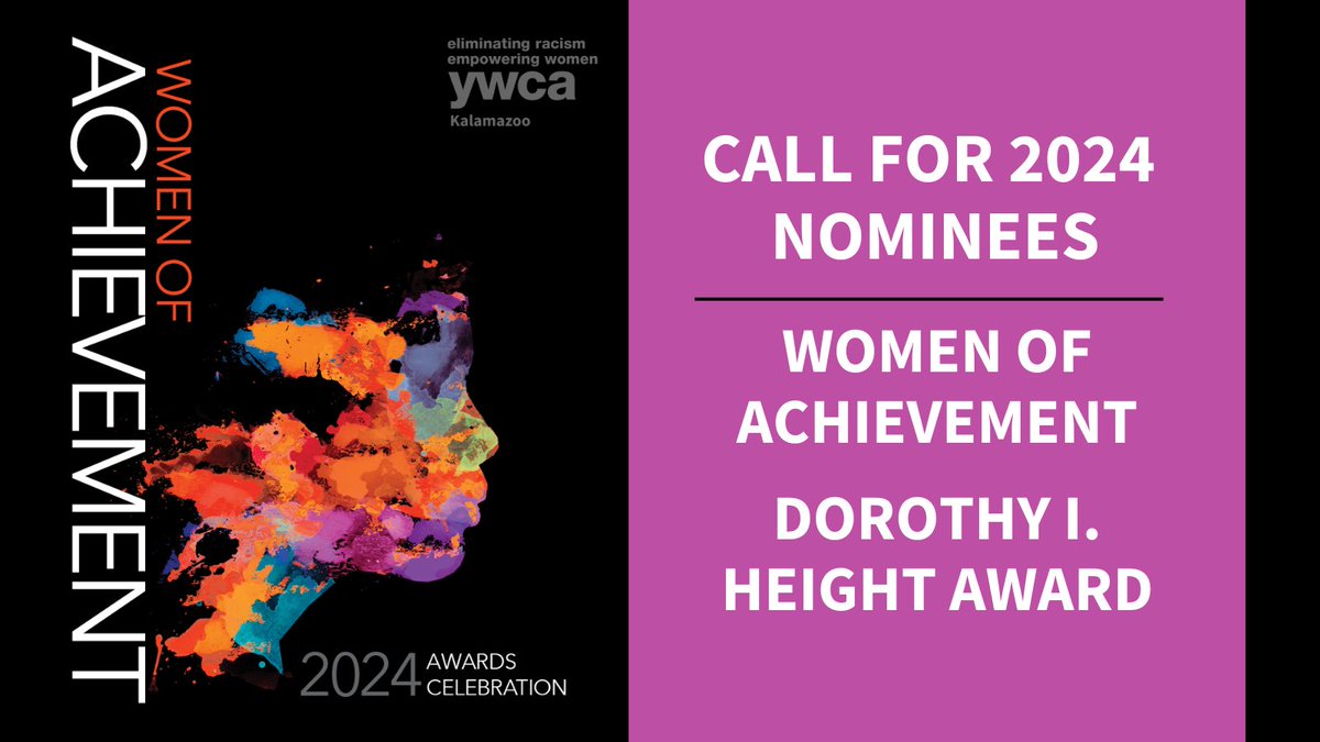 🌟 Nominate the extraordinary women in your life for the YWCA Kalamazoo Women of Achievement Awards! 🙌🏽 Submit nominations by November 1, 2024!

Dorothy I. Height Award for Social Justice Innovation: forms.gle/fYrsZs8obDHr3d… 

Women of Achievement Award:  forms.gle/DAXUq8vycJNvPB…