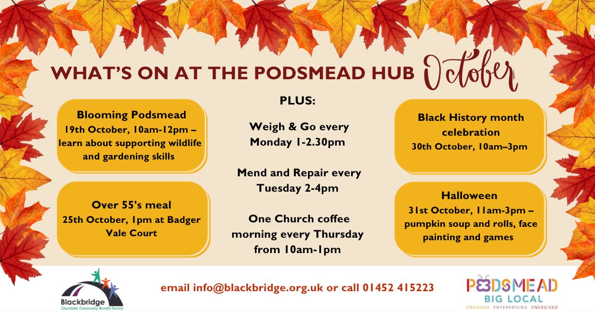 What's on at the #Podsmead hub this month?  Lots!
#Gloucester #community