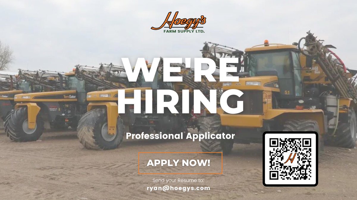 We’re hiring Professional Applicators! Immediate start. Apply Now! #agcareers #agapplicators #professionalapplicator #ontag #agjobs #hiring #plant24 #cdnag