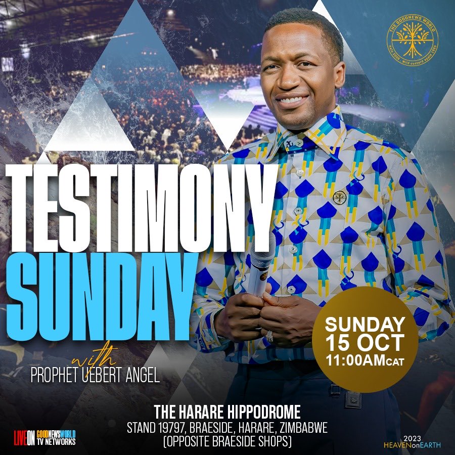 UebertAngel's tweet image. TESTIMONY SUNDAY at 11AM With Our Man of God, Prophet Angel. It’s going to be EPIC at THE iconic HARARE HIPPODROME!
