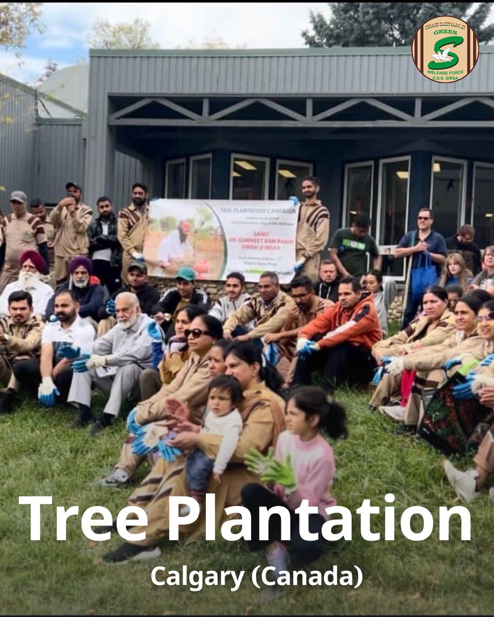 GreenSwelfares's tweet photo. Shah Satnam Ji Green S Welfare Force Wing volunteers in Calgary, Canada 🇨🇦 are making efforts for a greener future!🌱 Their dedication to tree planting is an inspiration for all. Let's continue to nurture and protect our environment for a sustainable future.  #TreePlantation #Environment #DeraSachaSauda
