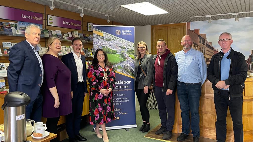 Castlebar Chamber coffee morning was held today in our office on Linenhall Street. Some members photographed here with our President Anne Conlon. Great discussion held on the recent budget and the impact it will have on local businesses.
