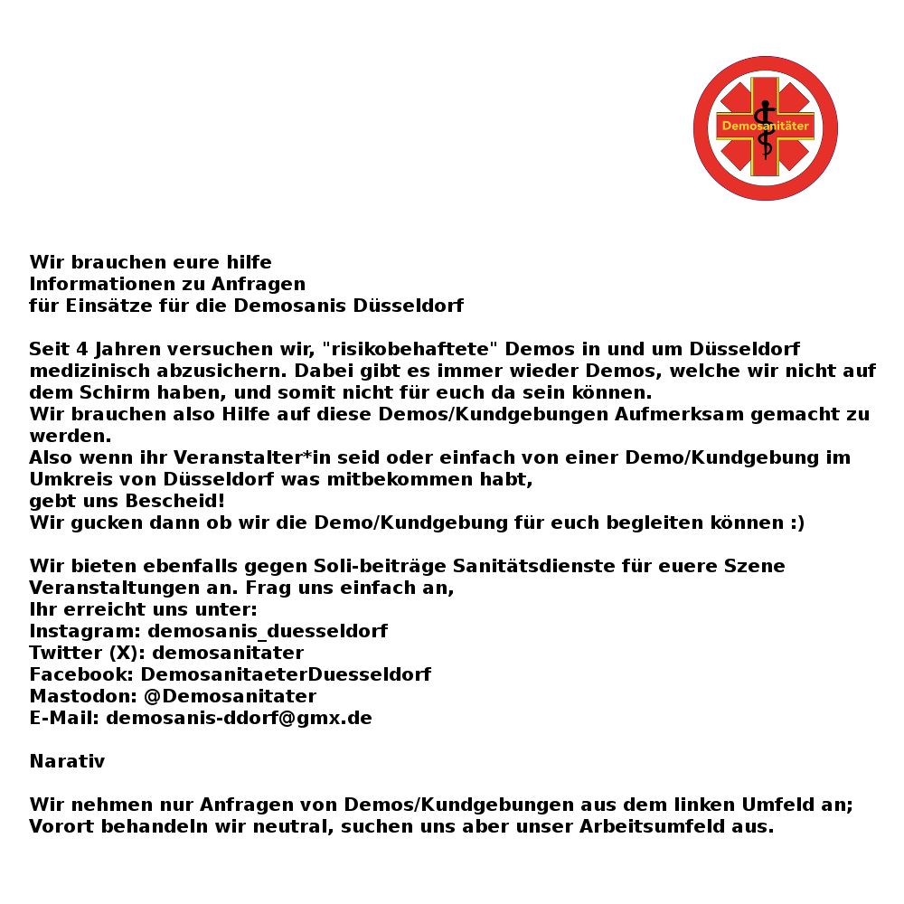demosanitater's tweet photo. #demosanitäter*in #streetmedic #Riotmedic #Demo #Düsseldorf #Sanitätsdienst https://t.co/8koh698SWI