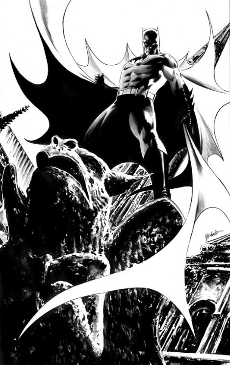Batman in b&w art by Steve Epting #Batman #DCComics #ComicArt #SteveEpting