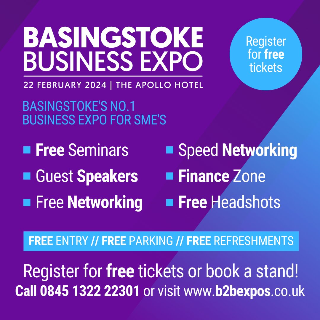 We have some great free #seminars and #workshops planned for the Basingstoke Business Expo 🎤 Check out our 2023 keynote speakers and seminar timetables here: b2bexpos.co.uk/event/basingst… #Networking #Keynote