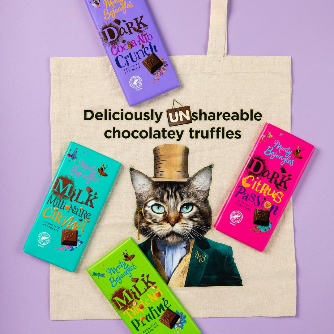 #FreebieFriday ALERT! 📣🍫 FOLLOW and REPOST to be in with a chance to #win all four of Monty's chocolate bars with his limited edition #ToteBag! T&Cs apply. Competition ends 11:59pm on 20th October.
