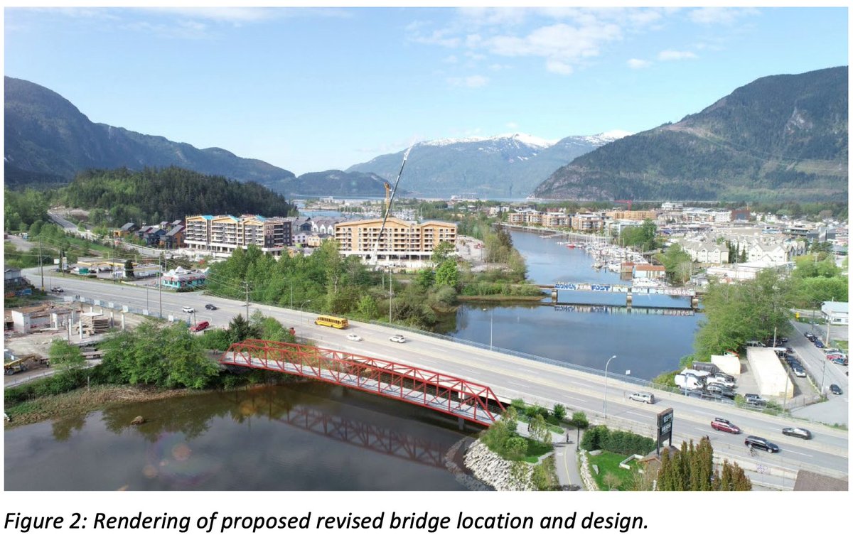 The proposed location for the new concept over the Mamquam Blind Channel at Redbridge in Squamish, BC. #sqpoli #activetransportation