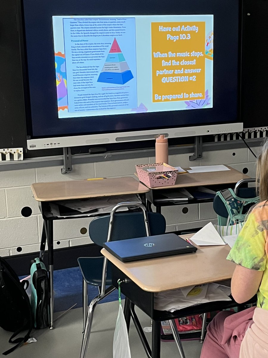 MBookworms's tweet photo. Using “musical partners” to complete our review question from @Amplify Chapter 7. The students love getting up and moving and it’s a fun way to incorporate collaborative learning! #BeRoyal https://t.co/WgnNcOTt2g