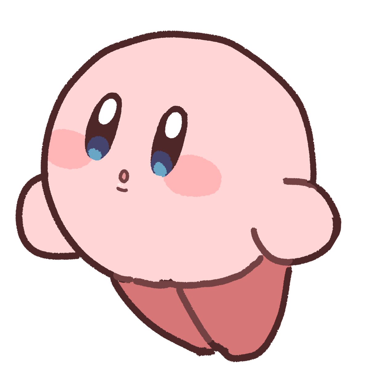 kirby white background no humans simple background blue eyes solo blush stickers full body  illustration images