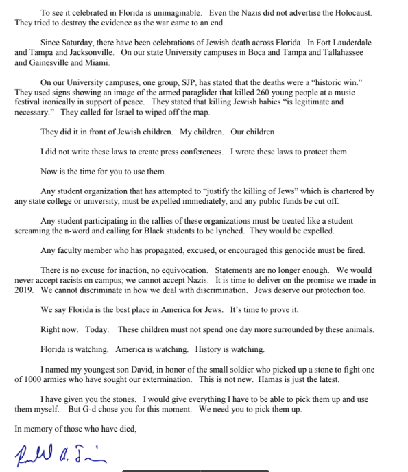 FLVoiceNews's tweet photo. #BREAKING: Jewish Florida lawmaker Rep. Randy Fine demands Gov. Ron DeSantis "use" new law against intimidation based on religion amid pro-Hamas protests at universities

@VoteRandyFine: "We say Florida is the best place in America for Jews. It’s time to prove it." https://t.co/ZGRN2rLsa7