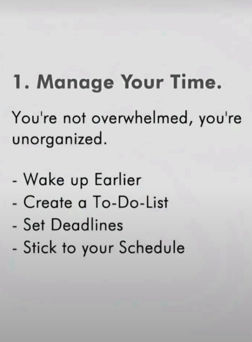 MMNotes_28's tweet image. Do this for the next 60 days and you'll become unrecognizable by 2024:

1. Manage your time