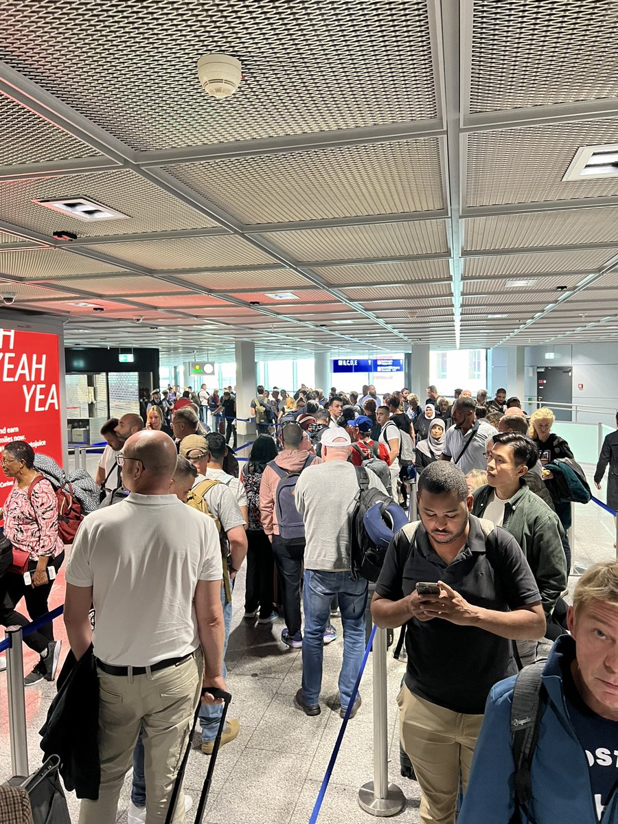 Ugh, stuck in a never-ending queue at <a href="/Airport_FRA/">Frankfurt Airport</a> ! 🙄 gate A Efficiency seems to be a foreign concept here. #TravelWoes ✈️😫<a href="/Lufthansa_DE/">Deutsche Lufthansa</a> <a href="/lufthansa/">Lufthansa</a>