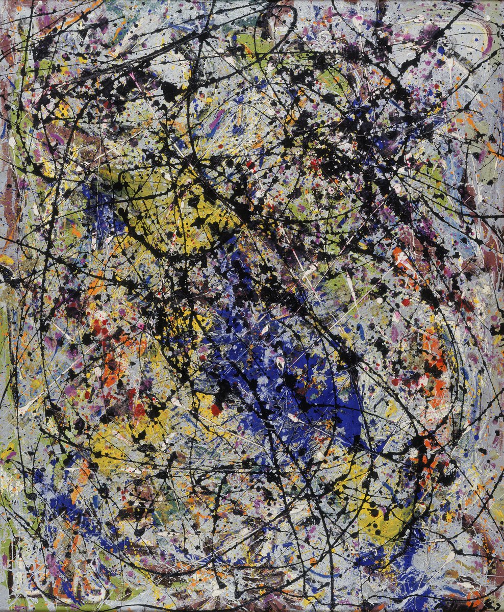 Jackson Pollock created a 'Reflection of the Big Dipper' (1947), which is one of the most recognizable star patterns in the night sky 🌟 (in Dutch know as 'het steelpannetje') 🍳. Do you recognize it? The work is on view in our collection presentation before 1950.