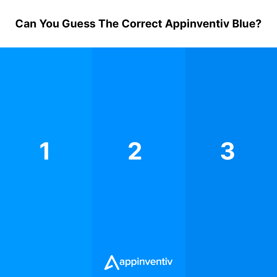 Appinventiv's tweet photo. What blue color best defines us?
#colorgame #ColorHueTest #Bluey #2blue https://t.co/gWQ8JVzxt5
