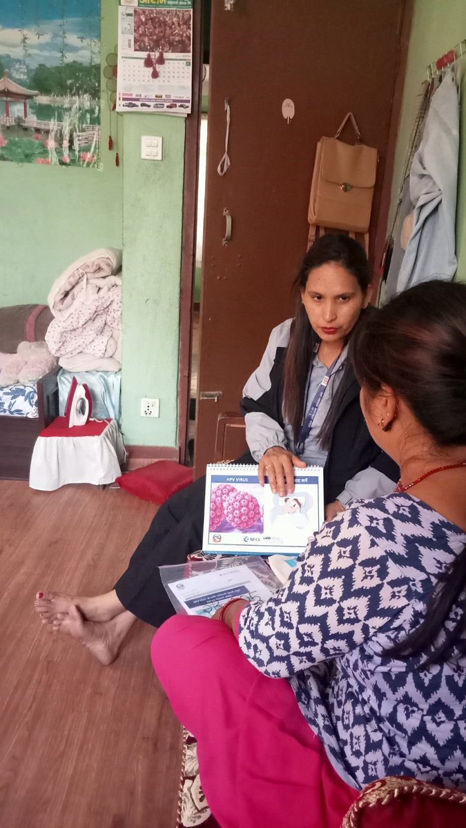 Sadeep_PhD's tweet photo. Amazing FCHVs providing door-to-door #HPV self sampling kits and #cervicalcancer information in Ward 3 Lalitpur #Nepal @nfccint @uabsoph @IPVSociety https://t.co/hx274XiDmm