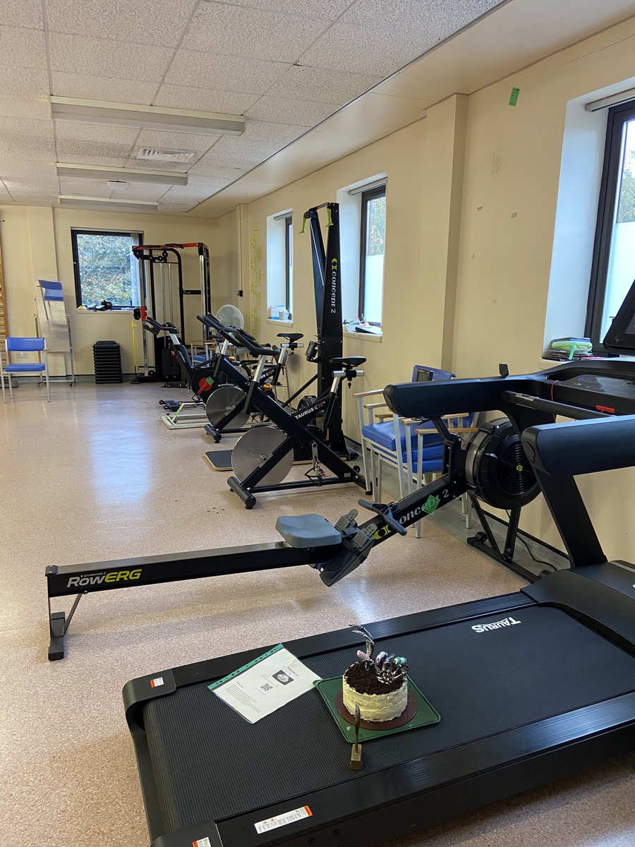 JoPerry28059408's tweet photo. Not only is our state of the art gym used to rehab our patients, it’s also used to eat cake! AHP day celebrations underway with a bake off! Well done @HandTherapyLTH first prize for the themed cake 😋 https://t.co/SMWKhhXajh