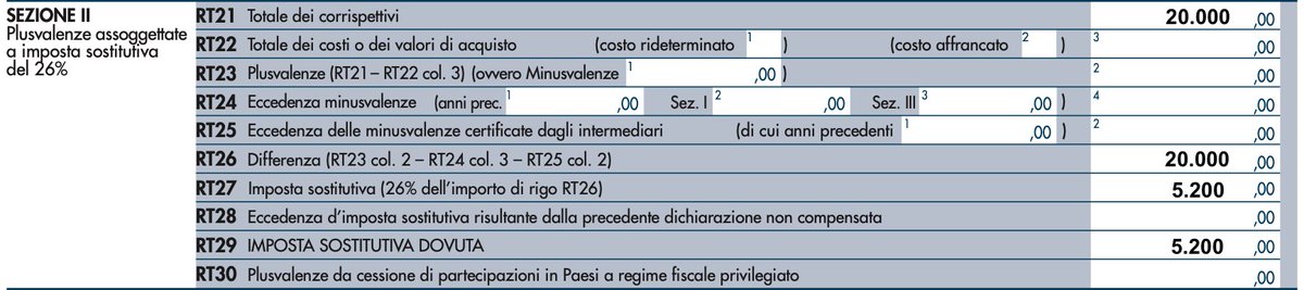 CryptoLegalTec's tweet photo. -DICHIARAZIONE REDDITI CRYPTO (MODELLO 730)

QUADRO RT:
➡️Compilare solo se GIACENZA MEDIA superi 51.645€ per "almeno 7 giorni", con conseguente PAGAMENTO IMPOSTA SOSTITUIVA 26%
➡️Eventuali Plus/Minusvalenze dovute a PRELIEVI dal Wallet, andranno indicate nel QUADRO RT
1/3 https://t.co/FAo26epDbK