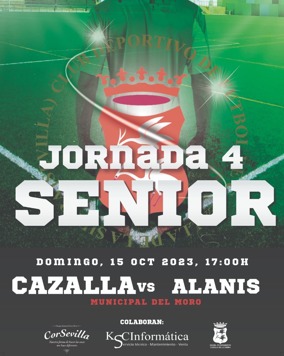 SENIOR📣📣
Tras la victoria conseguida volvemos AL MORO
🗓️15 de Octubre 
⏰17:00
🏟️Municipal del Moro
🏆Jornada 4
🆚 CD Alanís